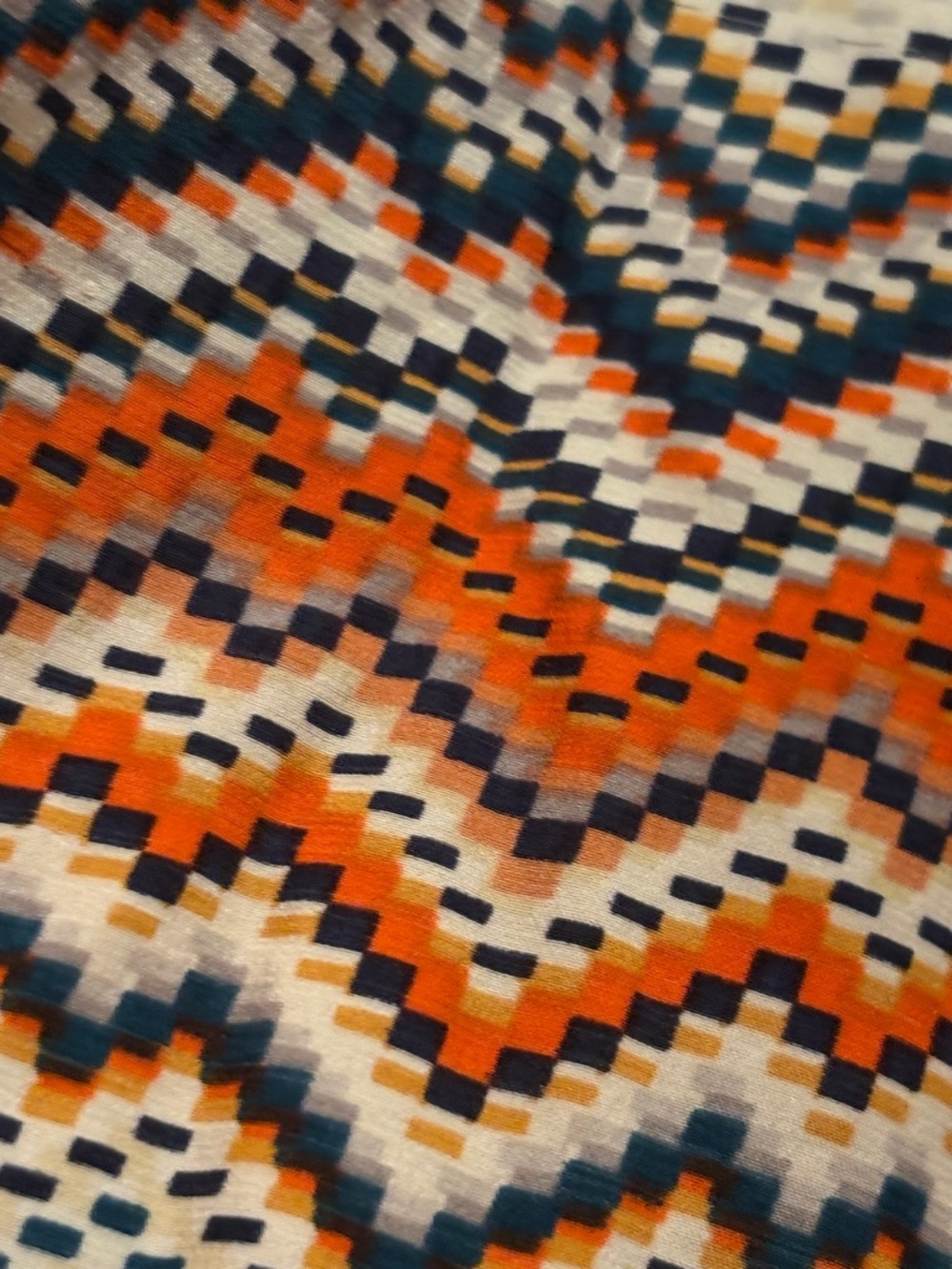 Parker Chevron V-Neck Mini Dress in Orange, Cream & Tan - Picture 3 of 7